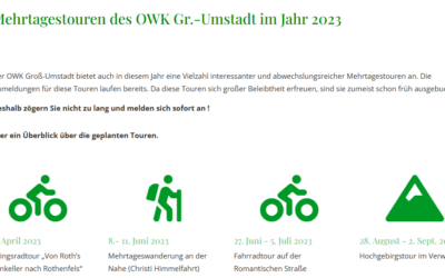 Mehrtagestouren des OWK Gr.-Umstadt im Jahr 2023